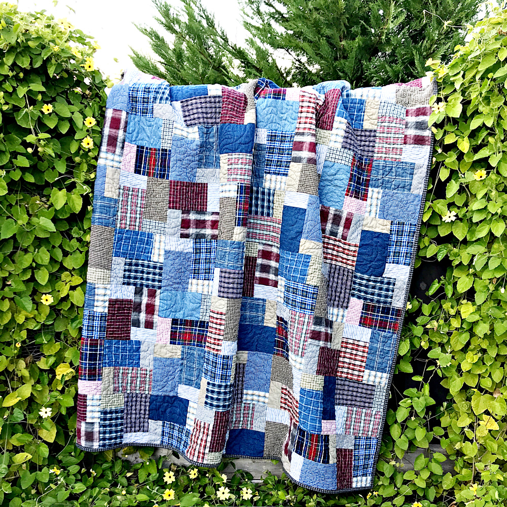 Memory Quilt from dad's clothing